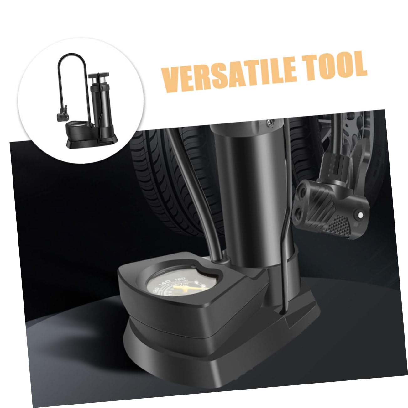 Pompa Per Bicicletta Con Tubo Pompa Ad Aria Per Gonfiabili Per Bicicletta Con Manometro Ad Aria Versatile