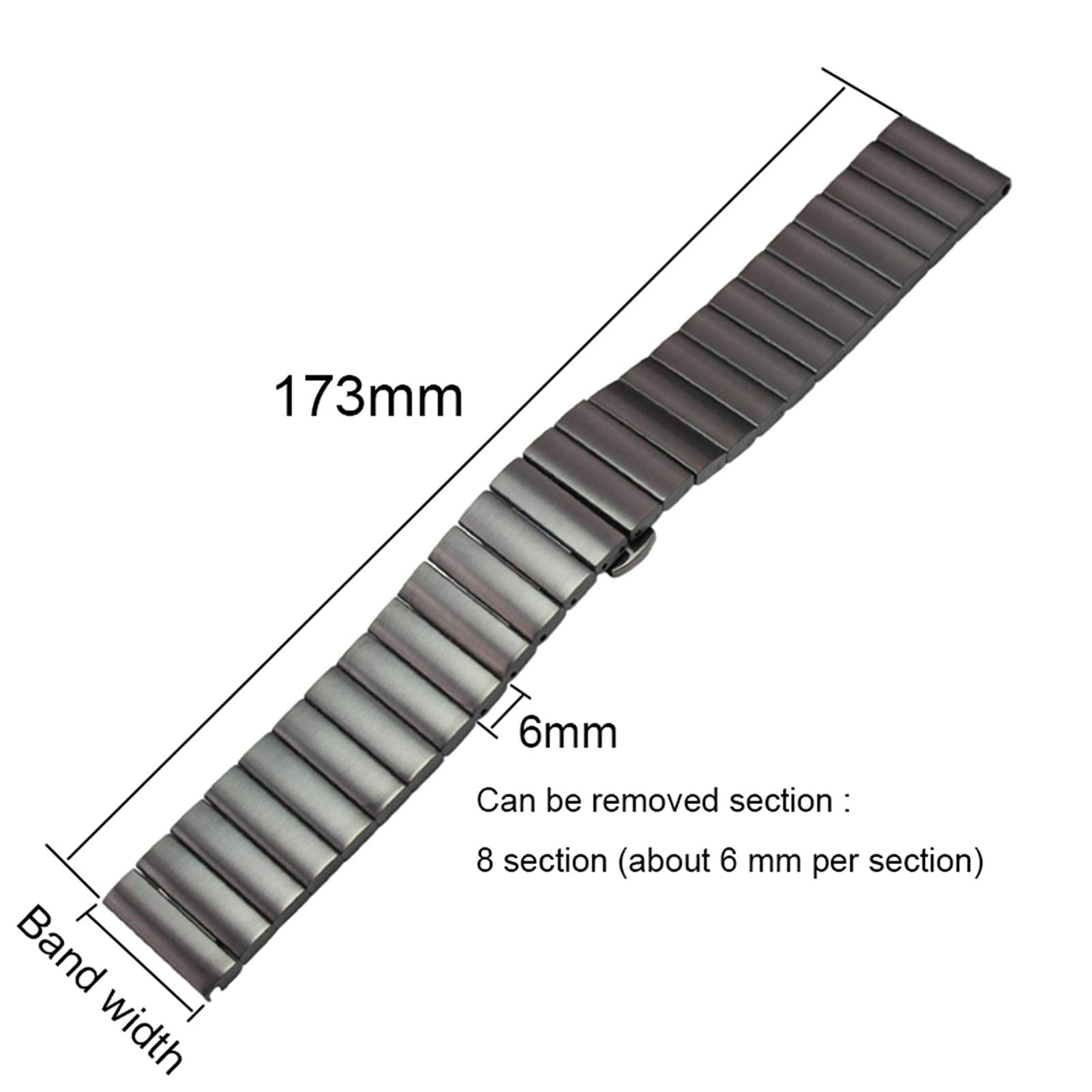 pasek do zegarka, pasek ze stali nierdzewnej 16mm 18mm 20mm 22mm srebrny czarny metalowy pasek