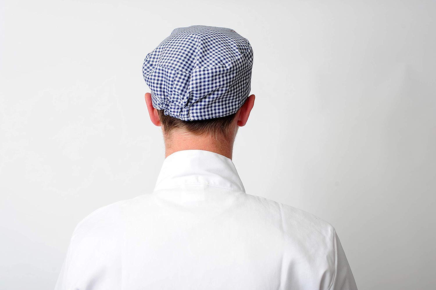 Black Pepper Gorro profesional de polialgodón con diseño de calavera para chefs, cocineros, panaderos, hombres y mujeres, Cuadros de cuadros azules, Pack of 20
