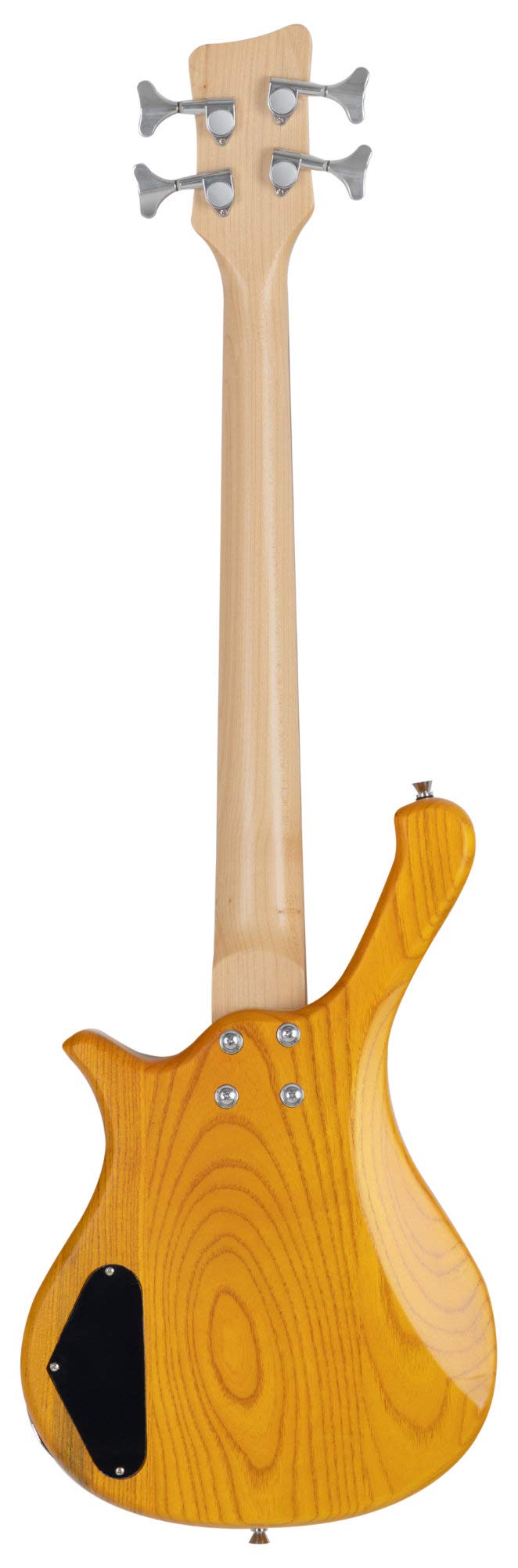 Rocktile TB-4 NHS Traveler E-Bass - 4-saitiger E-Bass im Reiseformat - Body: Erle, Hals: Ahorn - Griffbrett: Technical Ebony - 2 Single Coil-Tonabnehmer - Natural Honey Stain