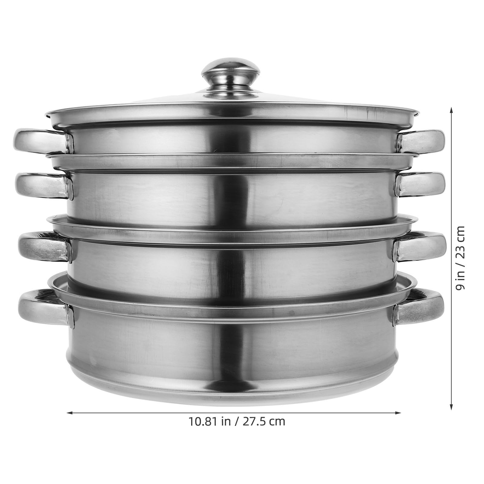Gadpiparty Olla vaporera de acero inoxidable para sopa, vaporera grande de cuatro capas, fondo grueso, para cocinar verduras, mariscos, guisos y preparación de sopas