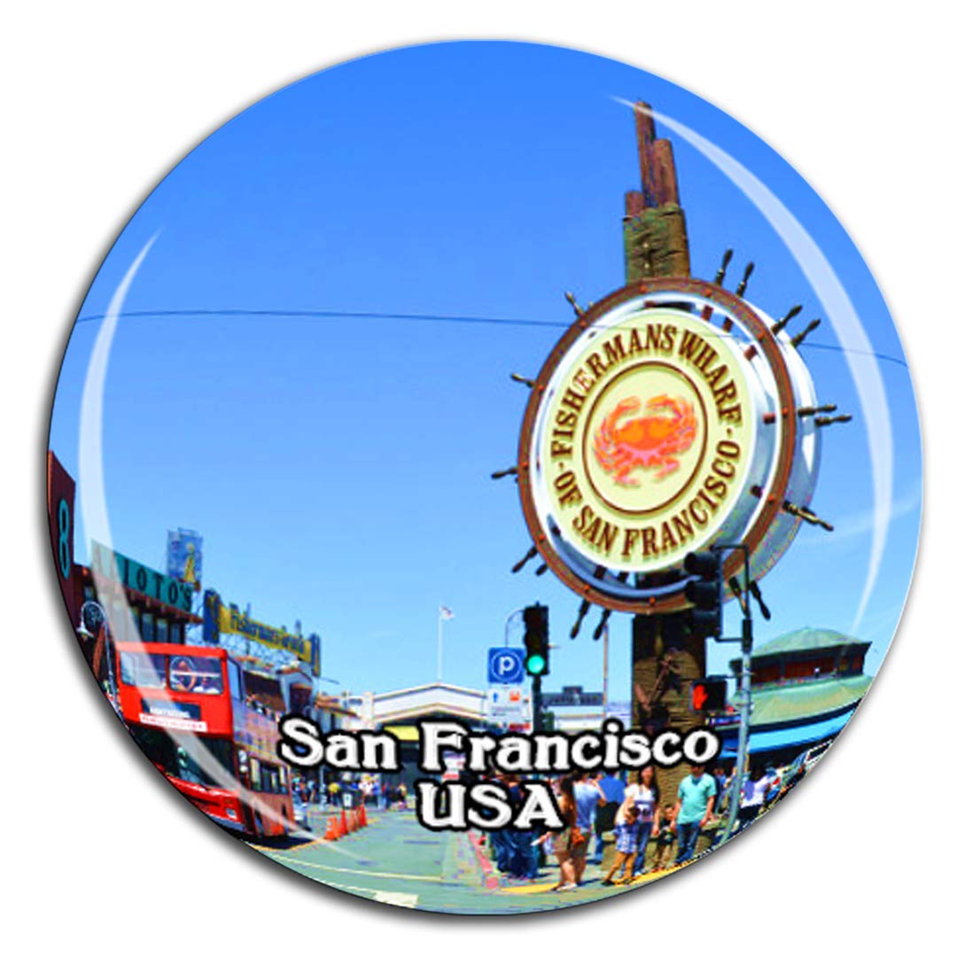 Weekino Fisherman's Wharf San Francisco America USA Fridge Magnet 3D Crystal Glass Tourist City Travel Souvenir Collection Gift Strong Refrigerator Sticker