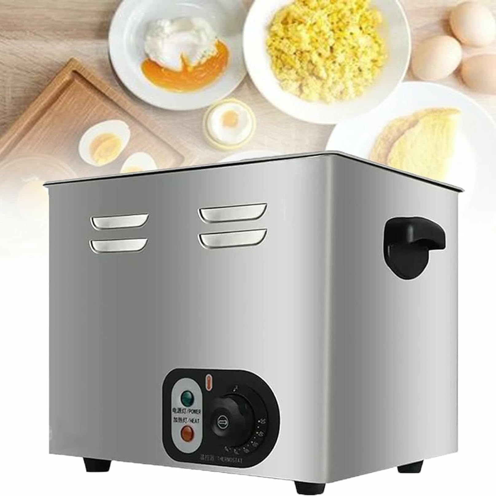 60 piezas de cocedor de huevos de aguas termales, máquina comercial inteligente para cocinar huevos, rango de control de temperatura de 30 a 110 °C, cocedor de huevos eléctrico para restaurante, 2600
