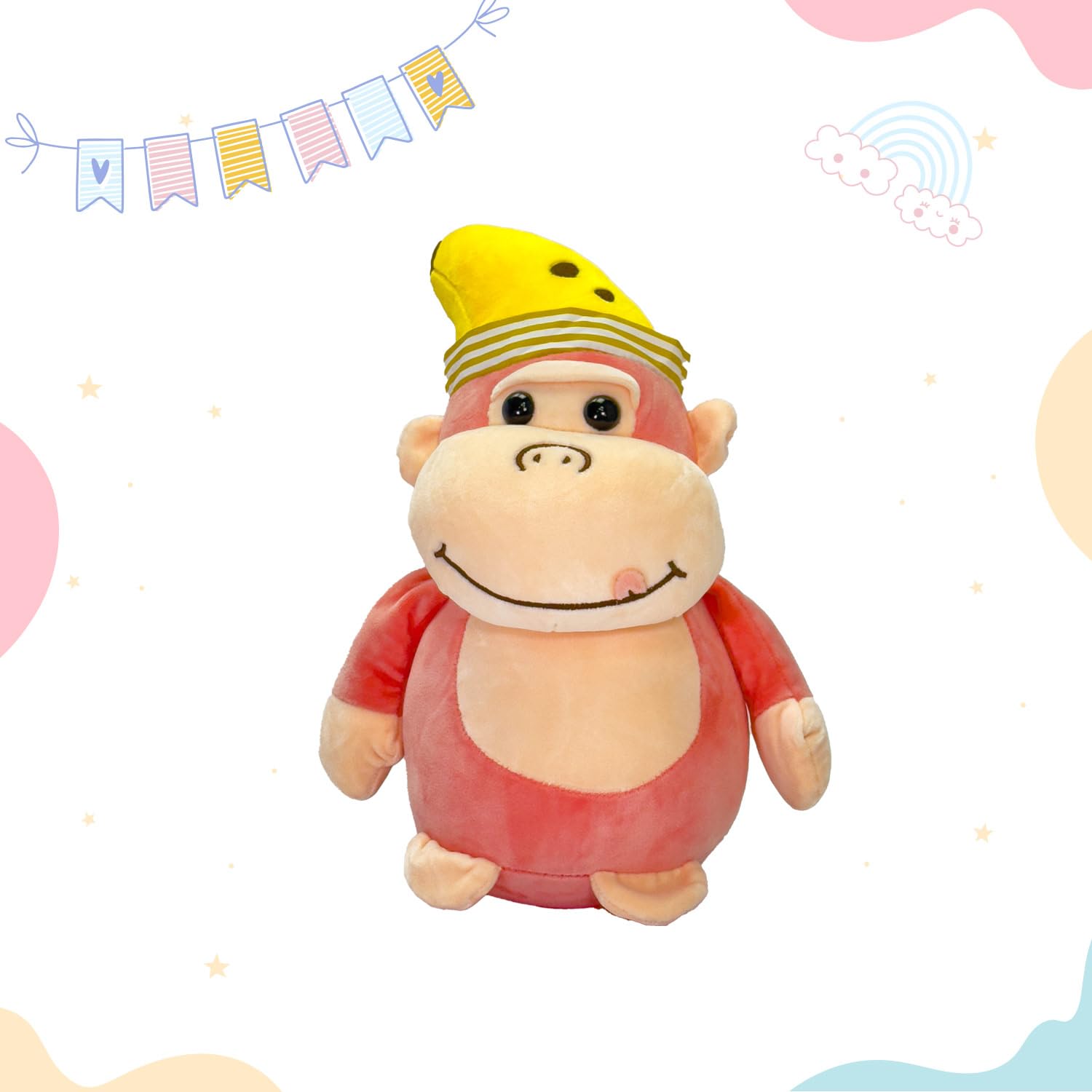 Monkey with Cap Soft Toy - Plush Toys for Kids, Sensory Development & Imaginative Play, Soft Fur Fabric, Cuddly Monkey Companion