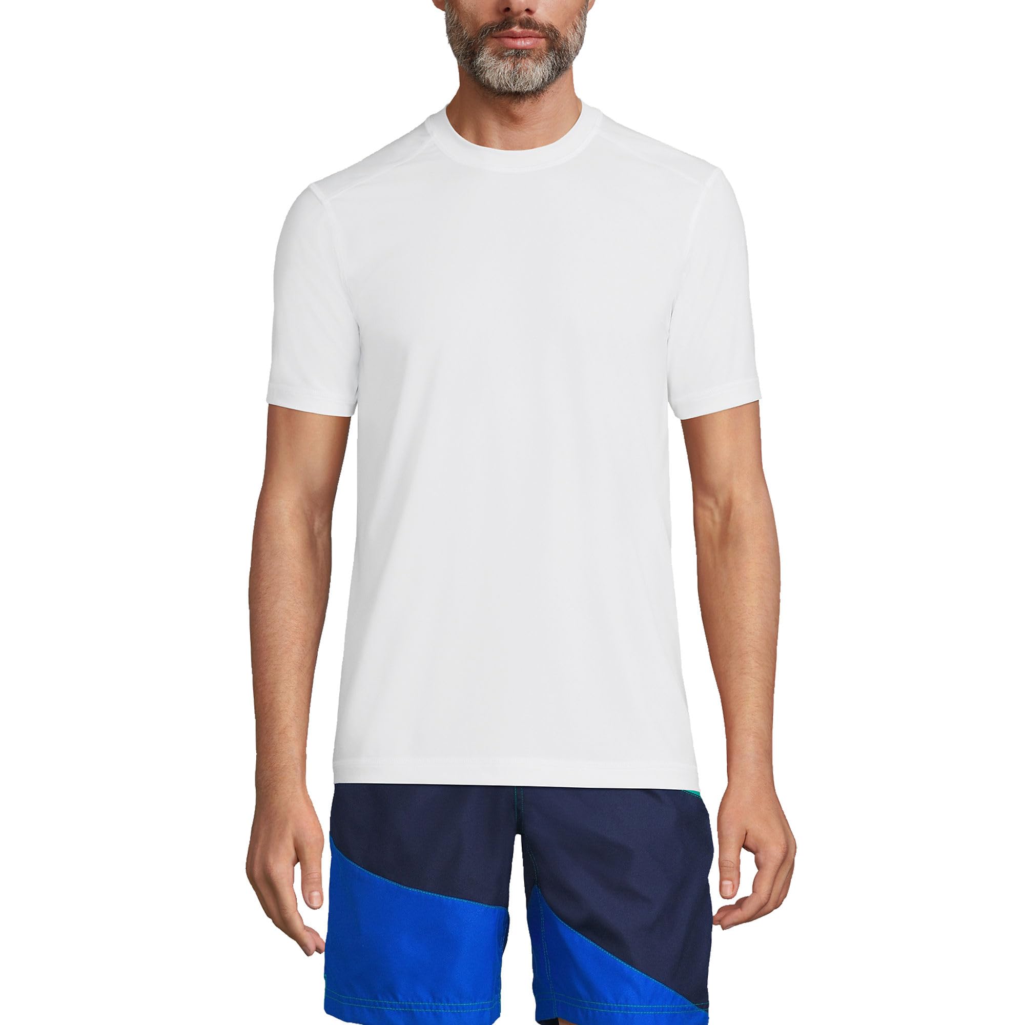 Lands End Mens Short Sleeve Swim Tee Rash Guard