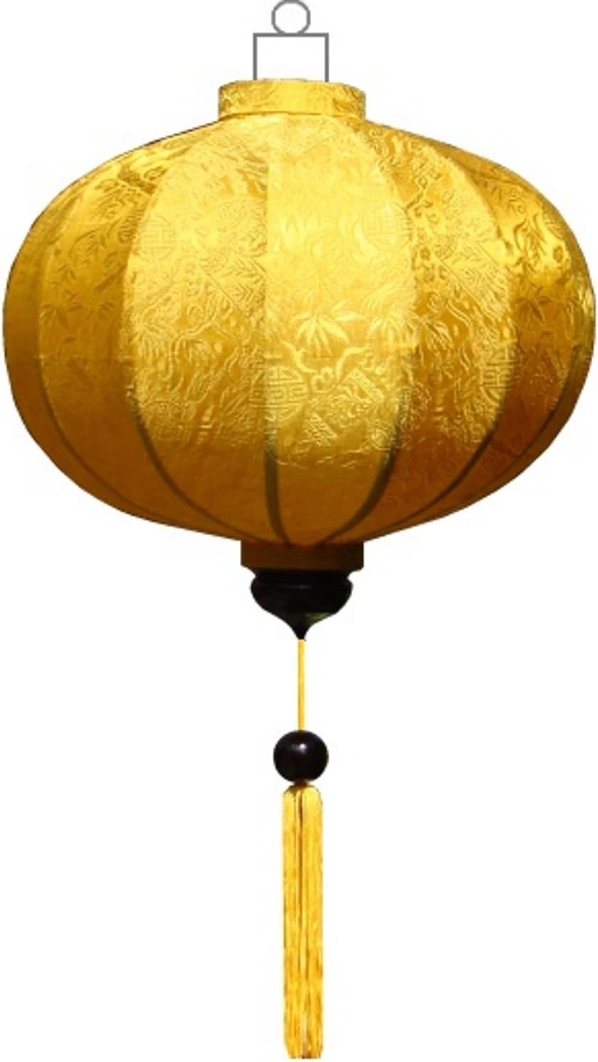 Lampionsenzo Vietnamese Silk Lantern Round Yellow by