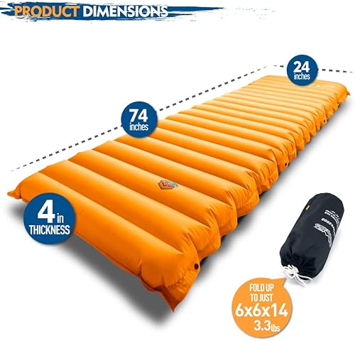 Miniatura 2 de ZOOOBELIVES Almohadilla de dormir inflable de extra grosor con bomba integrada colchón de camping más cómodo para mochileros viajes en coche y