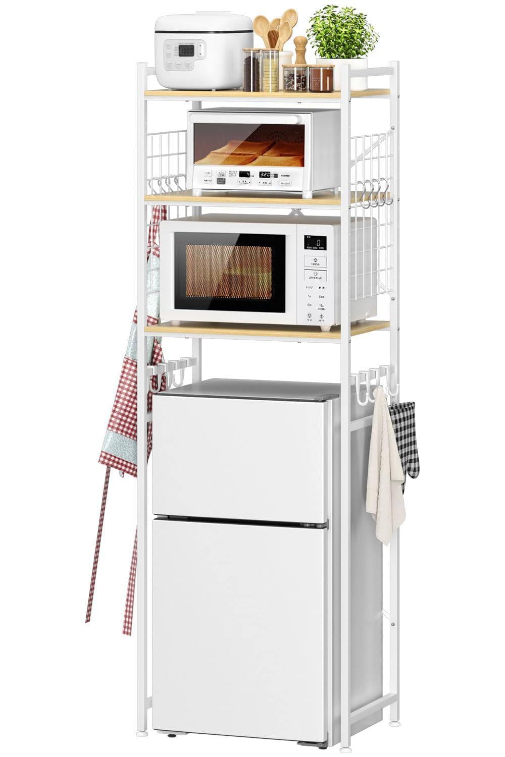 Amazon.co.jp: 冷蔵庫ラック 3段 レンジラック 幅60×奥行40×高さ180cm