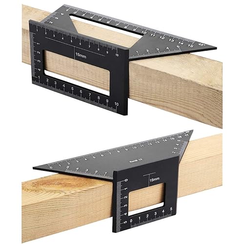 OwnMy Juego de 2 manómetros cuadrados para carpintería, 4545 grados - 9045 grados cuadrados de diseño de inglete de diseño cuadrado de 9045 grados,