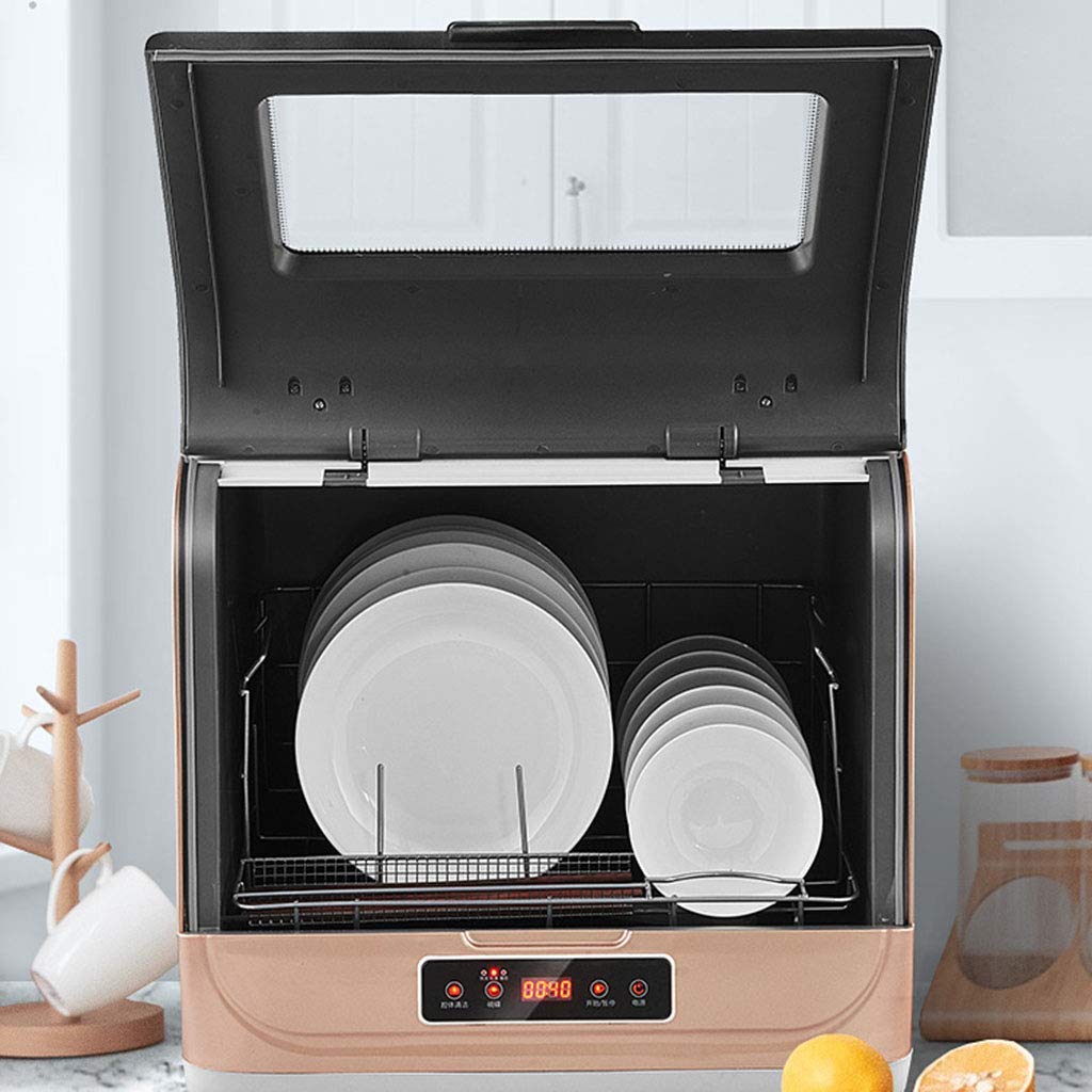 Lavavajillas de sobremesa Lavavajillas automático Profesional Compacto portátil, Pantalla LED, Puerta con asa, fácil de Limpiar [Clase de eficiencia energética A+]