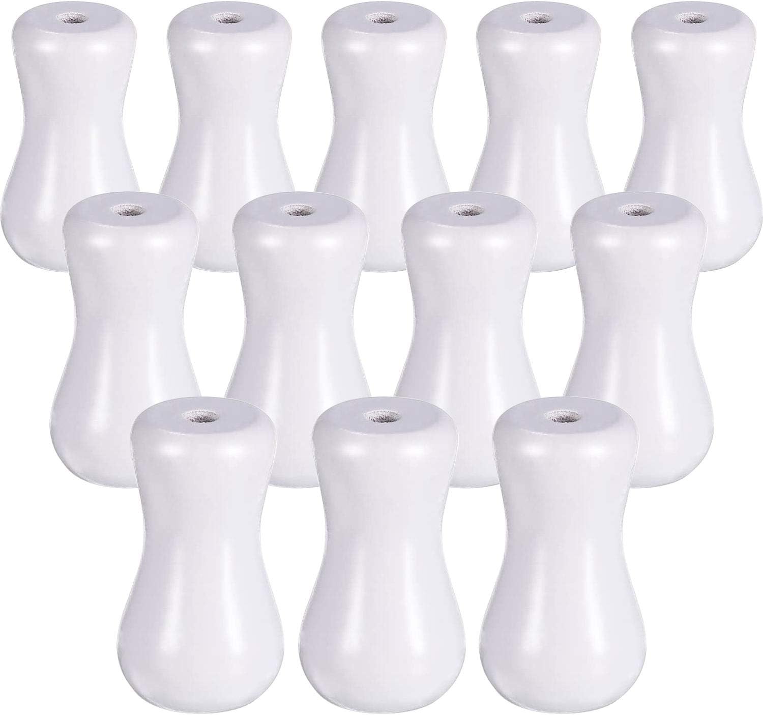 Boao 12 Pieces White Blind Pull Cord Knobs 1.26" x 0.75" Wood Tassels Window Blinds Wooden Cord Tassels Hanging Ball Pulls for Curtain Craft