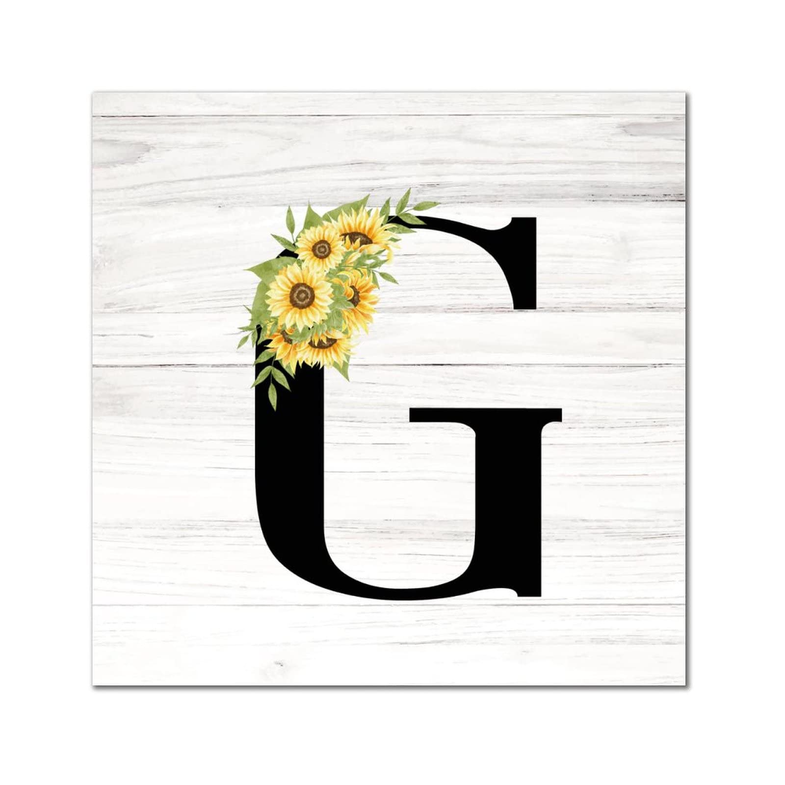 Lettre G en bois pour habiller un mur vide avec un monogramme fleur noir