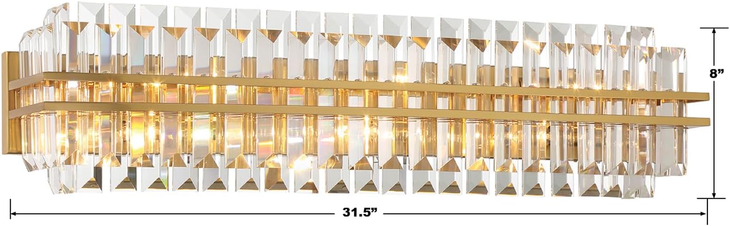 Crystorama Hayes 6 Light Aged Brass Bathroom Vanity