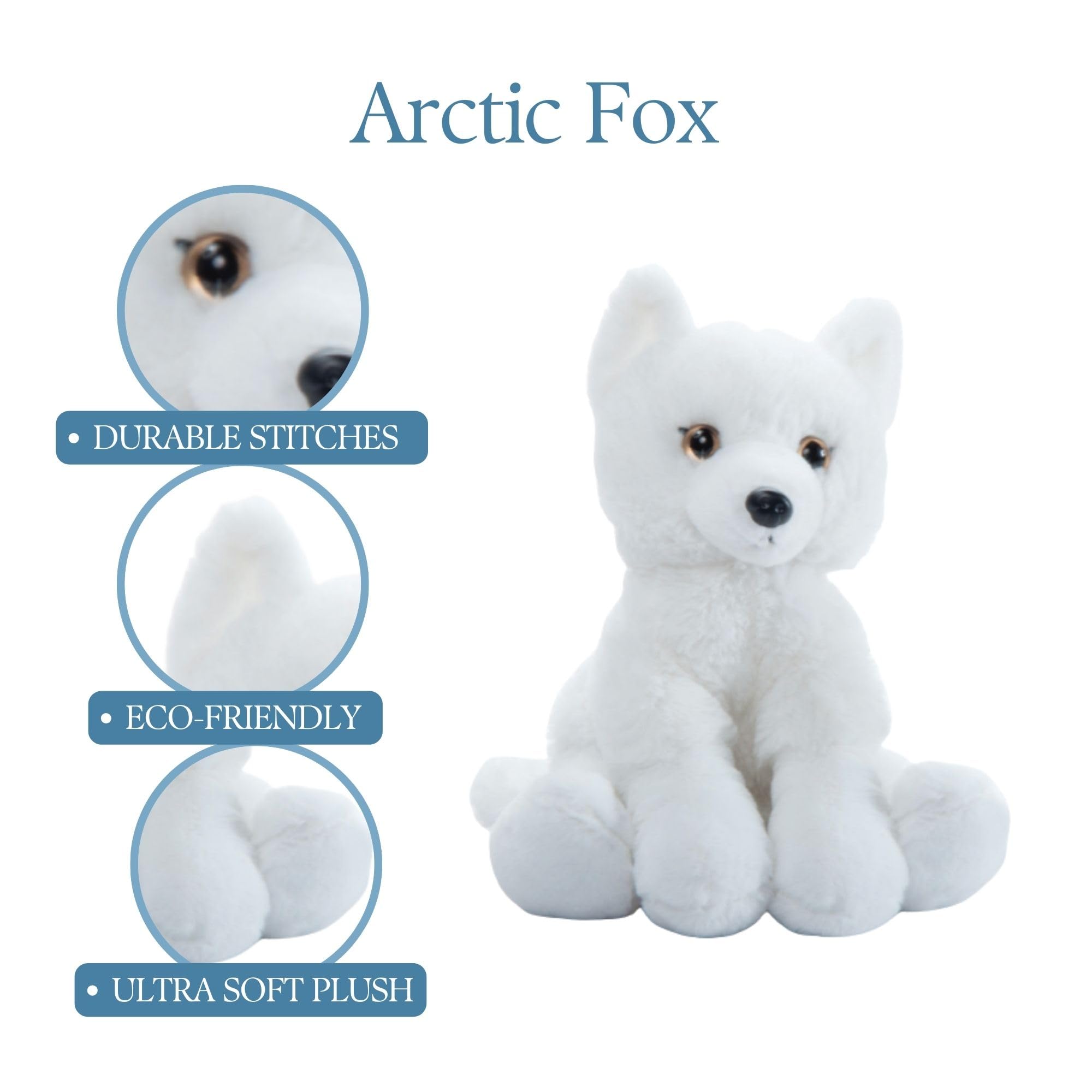 Amazon.com: The Petting Zoo Arctic Fox Stuffed Animal Plushie
