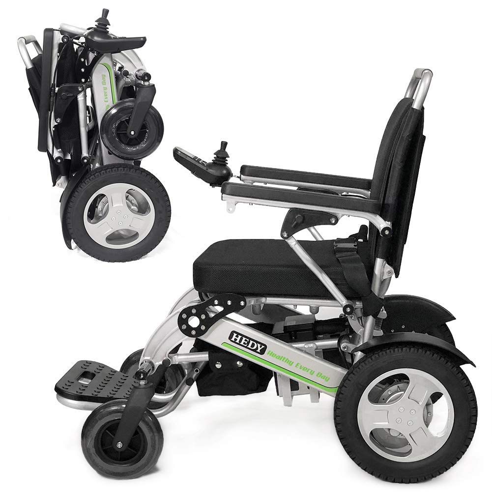 Sedia a rotelle elettrica, Doppio Motore 24V10AH250W 360 ° Leva di Controllo della direzione, Sedia a rotelle elettrica Pieghevole Multifunzionale in Lega di Alluminio Leggera Adat