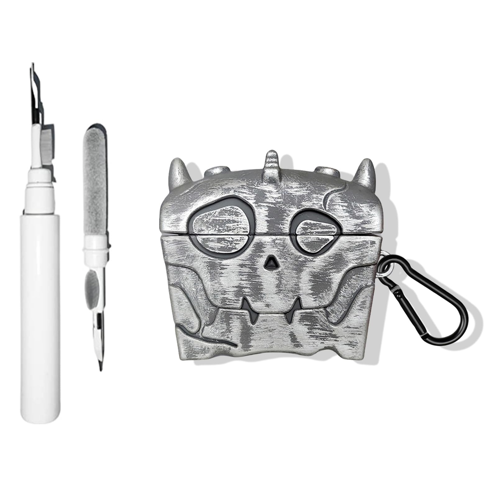 SKPY 3D Bokoblin Chest Anti-Fall Anti-Lost Case Compatible with AirPods 3rd Generatio Cover with Carabiner Cleaning Tools Lanyard for Boys Girls Womens Mens