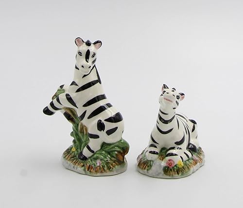 Miniatura 6 de Juego de saleros y pimenteros de cebra de cerámica fina Wild Animal Kingdom, 4-1/2 pulgadas de alto