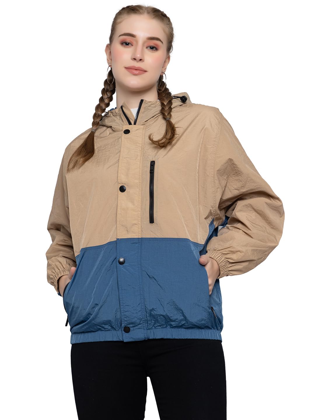 CHKOKKO Sunscreen Jacket for Women Hooded Zipper Sports Jacket | UV Protection | Sun Protective | Lightweight Water Resistant | Riding Biker | Outdoor Travel Gym Running-picture-11
