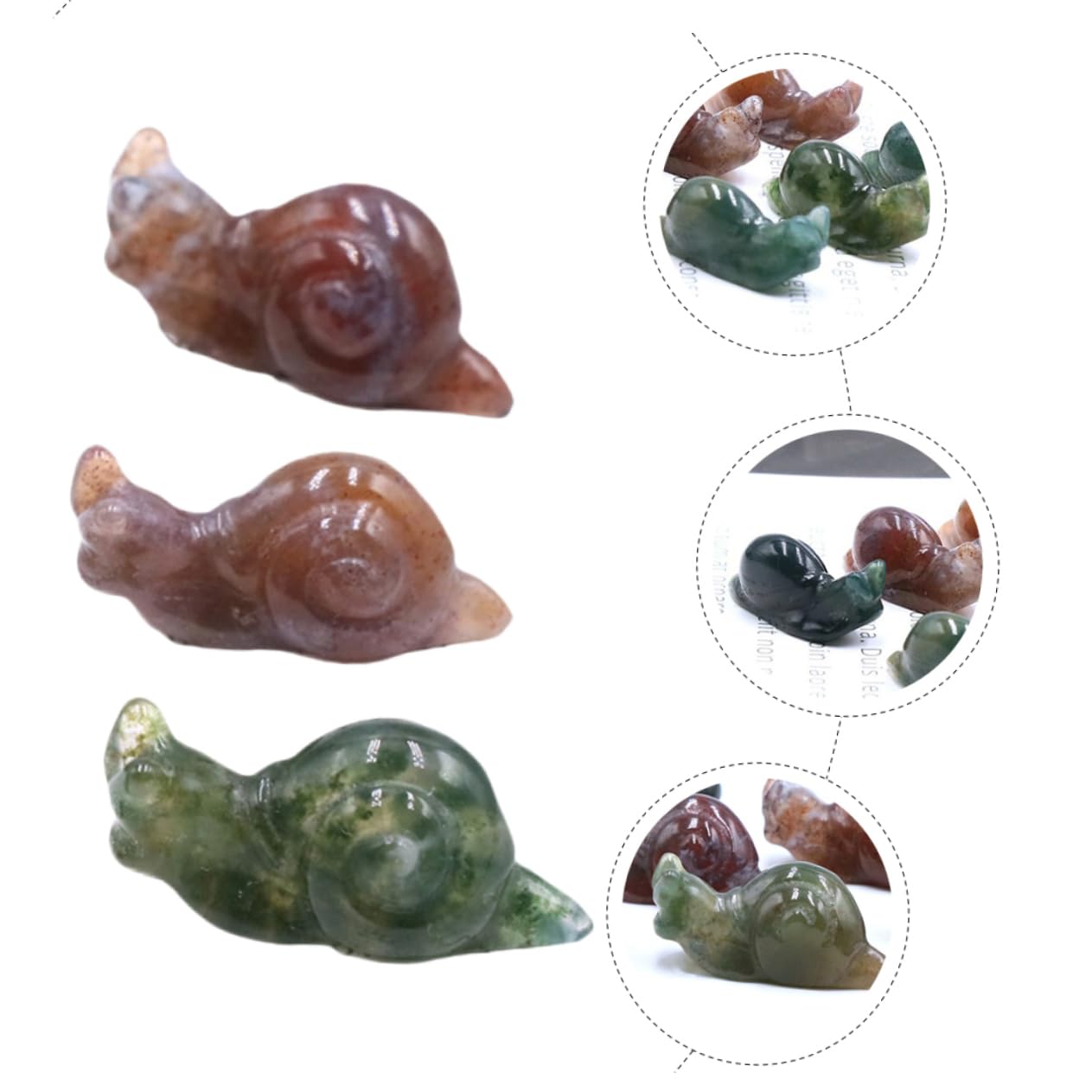 HANABASS 15stücke Teiliges Naturstein Schneckenform Deko Bunte Miniatur Schneckenfiguren Für Garten Und Zuhause Kreative Ornamente Für Innenräume Und Landschaftsgestaltung