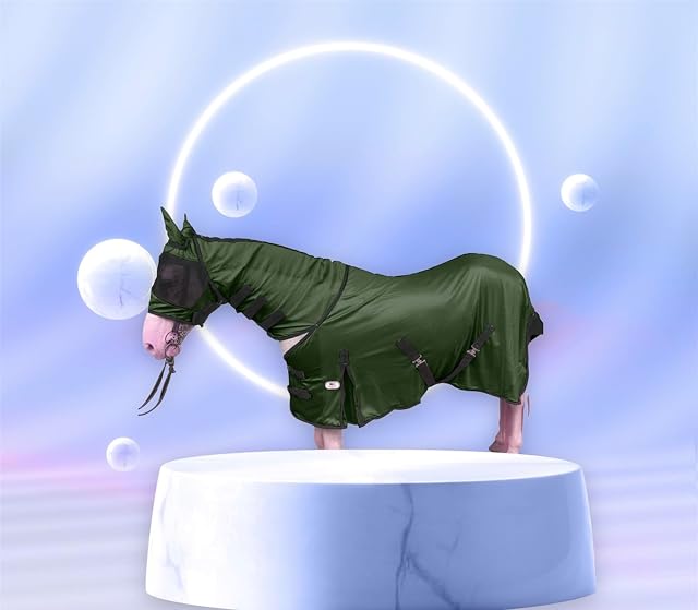 Foto 3 de 8 de Majestic Ally Sábana para moscas de caballo con cubierta para el cuello y máscara para la cabeza