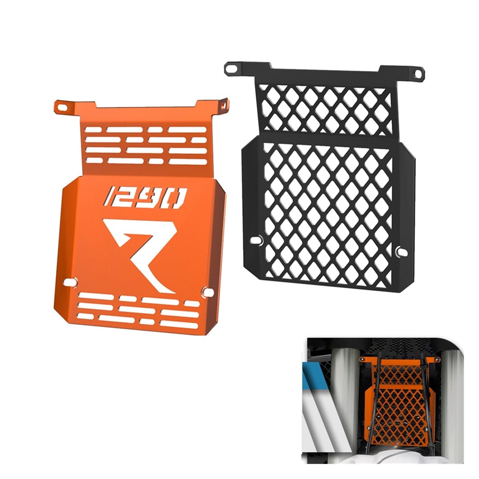 Compatible con Super Adventure 1290 S/R 2021 2022 2023, cilindro de motocicleta, rejilla protectora de motor, guardabarros medio, cubierta de tanque de agua (Size : Orange)