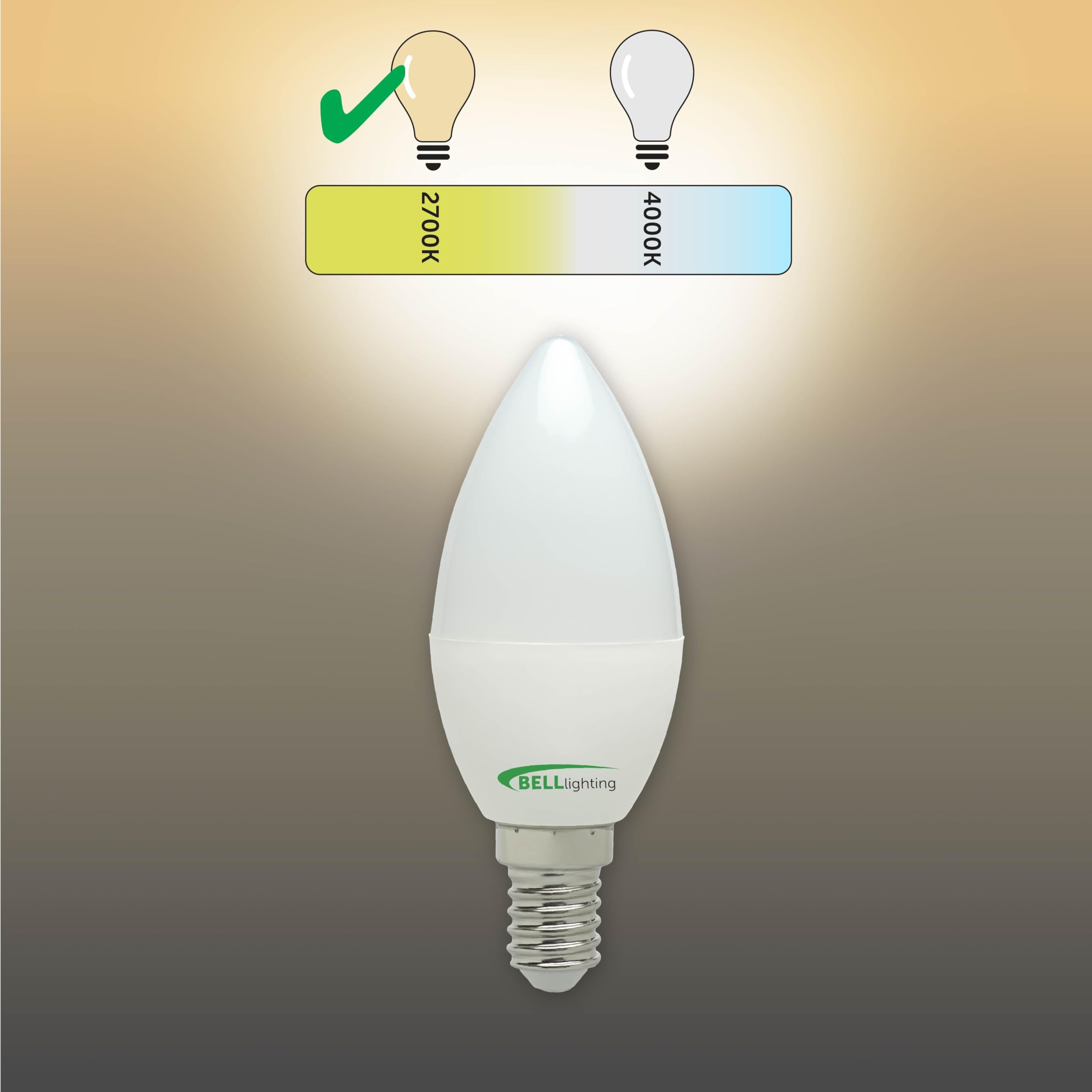BELL Lighting Small Edison Screw E14 Dimmable Light Bulb LED Candle 6 Pack, Warm White - 2700k - Image 3