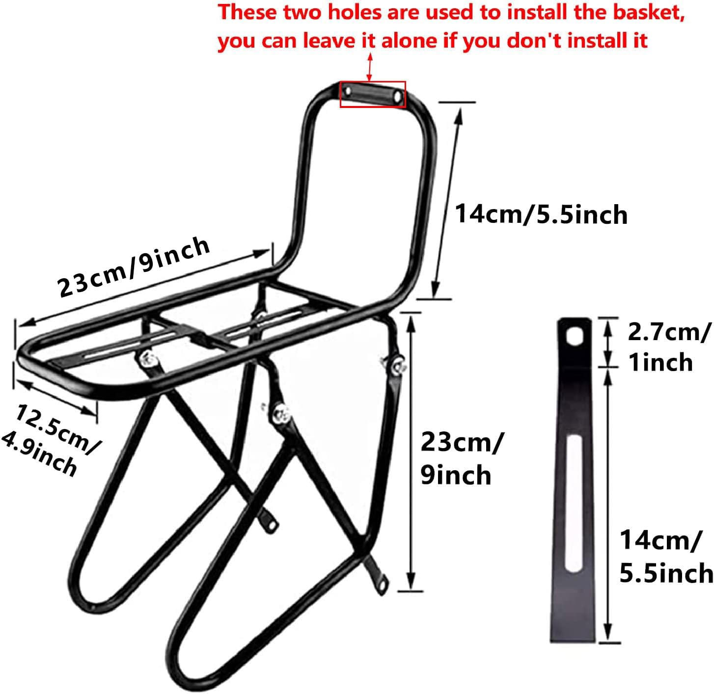 Portapacchi anteriore per bicicletta, in lega di alluminio, capacità di 15 kg, per mountain bike e bici da strada, supporto per attrezzatura da ciclismo, per bagagli, picnic