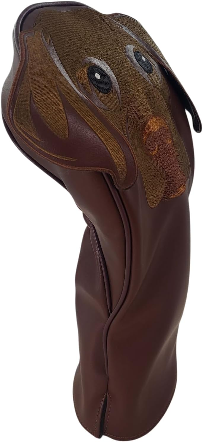 Chocolate Labrador Embroidered Classic Driver Headcover by ReadyGOLF