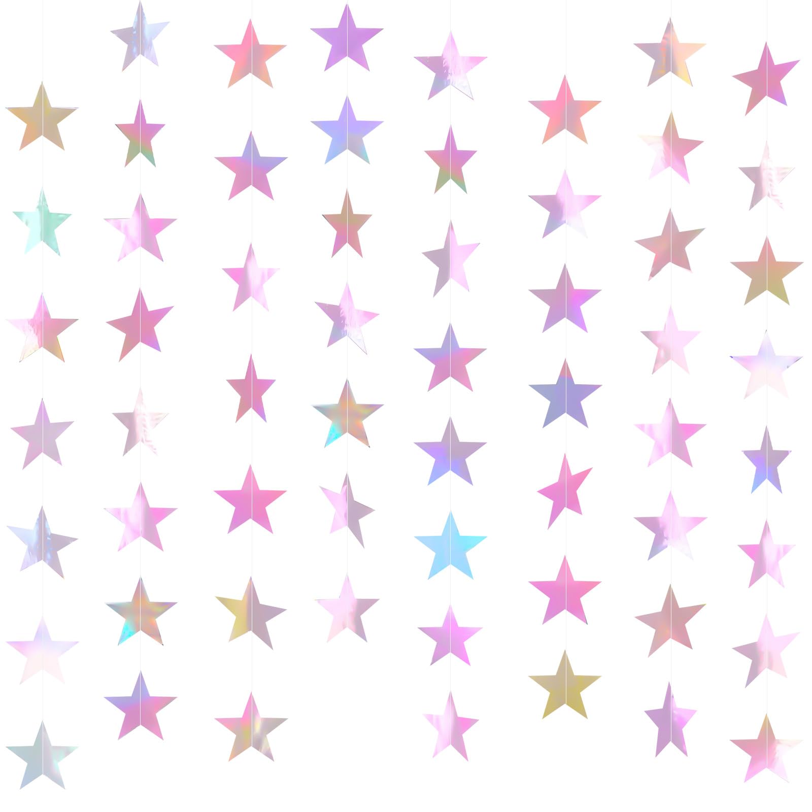 NACHLYNN 10 Pcs Star Garland 65 Ft for Birthday Party (5, Dazzling Pink)