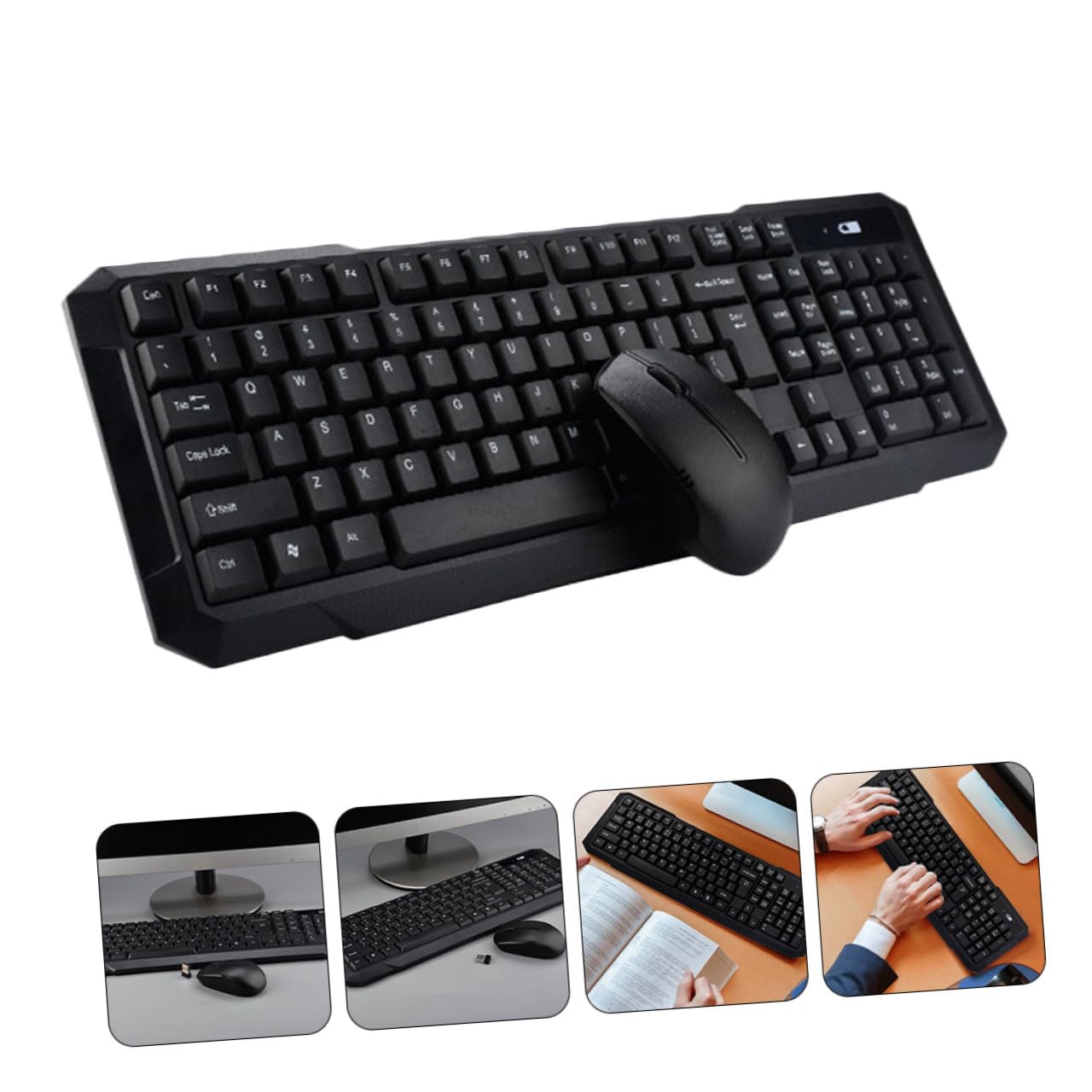 Combo Tastiera e Mouse Wireless 2.4g Nero in Abs per Ufficio
