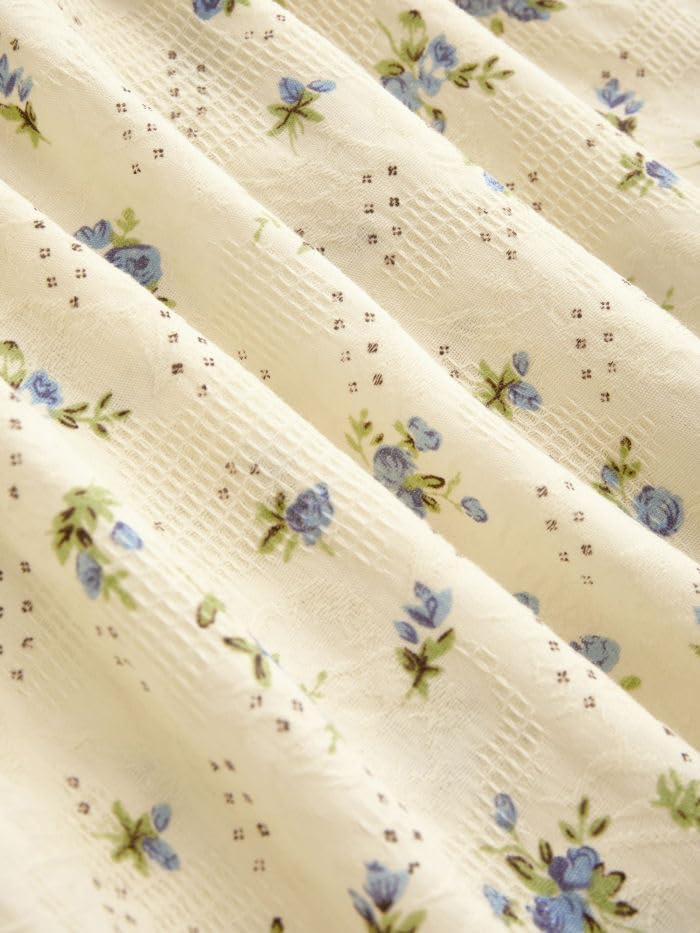 Women Floral Babydoll Tank Top Teen Girl Fairy Ruffle Cami Spaghetti Strap V Neck Boho Crop Top - Image 2