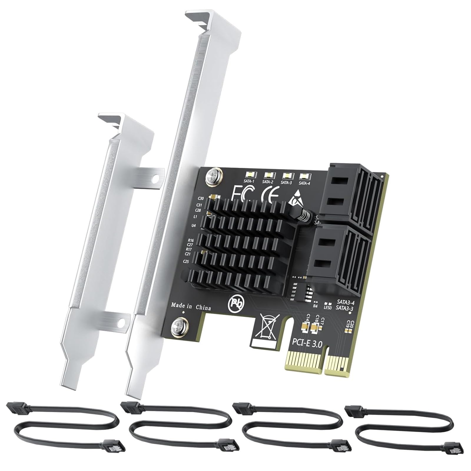 Amazon.co.jp: ELECNEXUS 4ポート PCIe 3.0 - SATA III 拡張カード