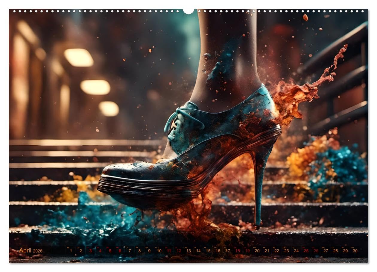High Heels in Szene gesetzt (hochwertiger Premium Wandkalender 2026 DIN A2 quer), Kunstdruck in Hochglanz: Eleganz, Glamour und außergewöhnliche Szenen - Monat für Monat (CALVENDO Kunst)