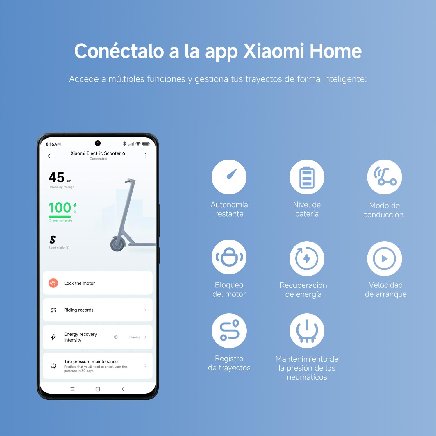 Xiaomi Electric Scooter 6 o 6 Lite+ Mochila, Patinete eléctrico, Certificado DGT (Máx 25km/h, Autonomía 45km, Neumáticos 10-12", Suspensión, Frenos Dobles, Patinete Plegable, Control por App) — view 10