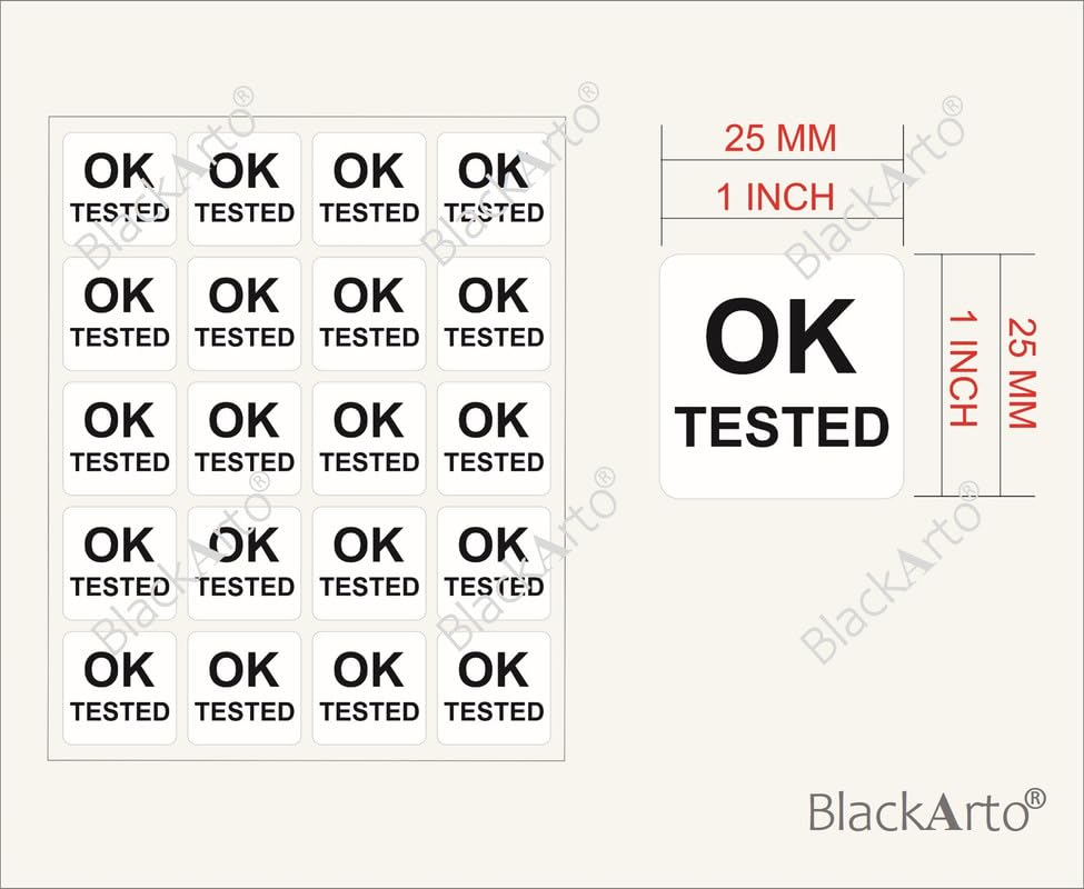 Ok Tested Logo Ok Tested Stickers 1 Inchsquare In White Color Ok