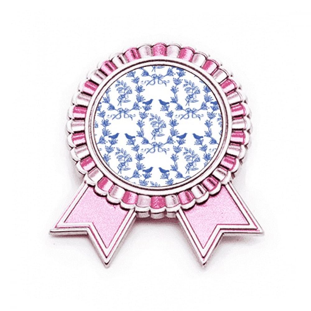 Broche prix médaille bleu blanc rose le cadeau idéal en métal M - 4