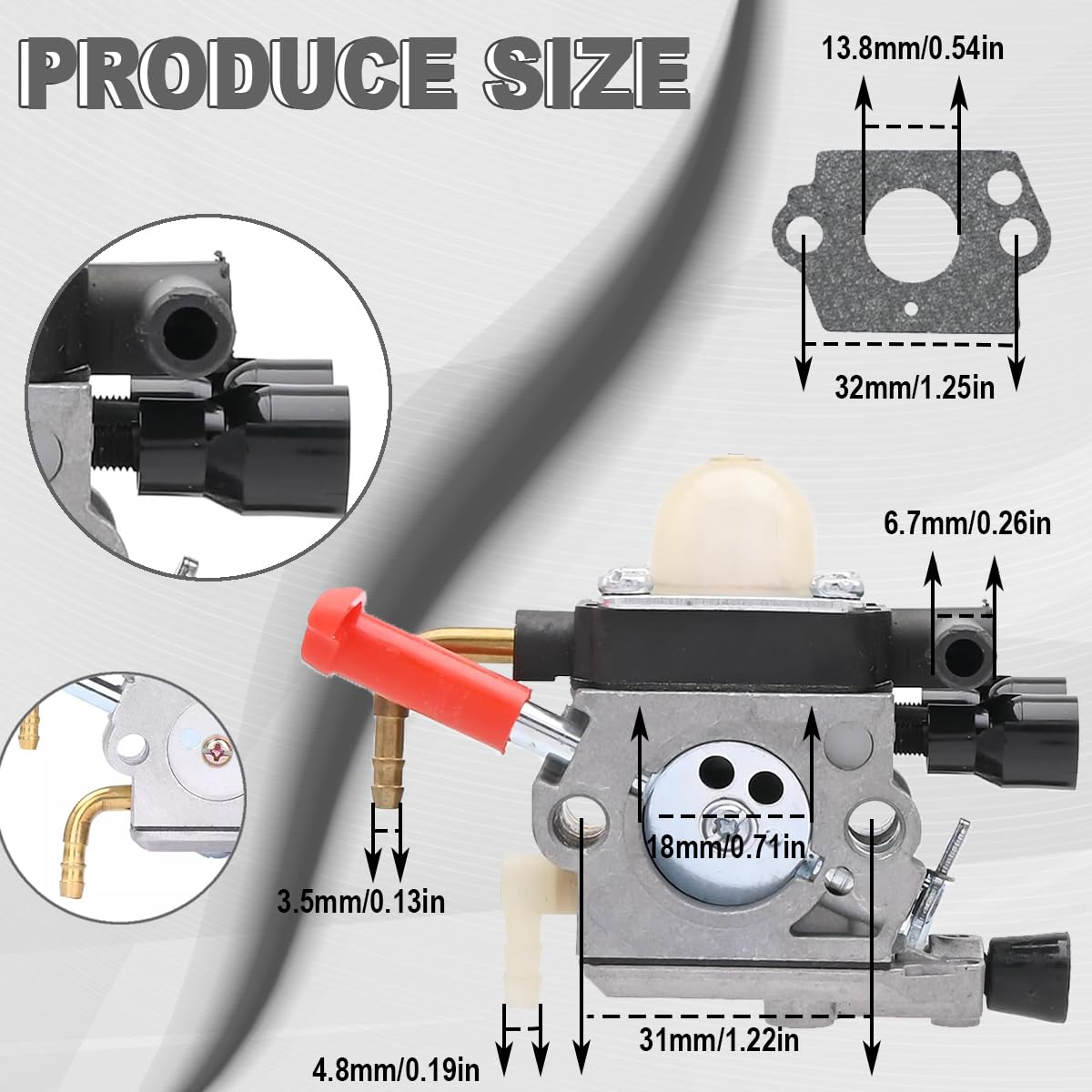 ZAMDOE 42371200606 Carburetor for Stihl HS81 HS81R HT81RC HS81T HS81TCE HS86T HS86R HS86RZ Hedge Trimmer Replaces 4237 120 0618 C1Q-S225 with Air Filter Kit Gaskets - Image 3
