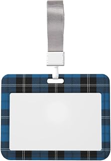 Clan Ramsay Blue Tartan Abs Hard Vertical Plastic Card Sleeve With Transparent Window, Suitable For Id Card, Credit Card, Key Card, Driver'S License And Pass