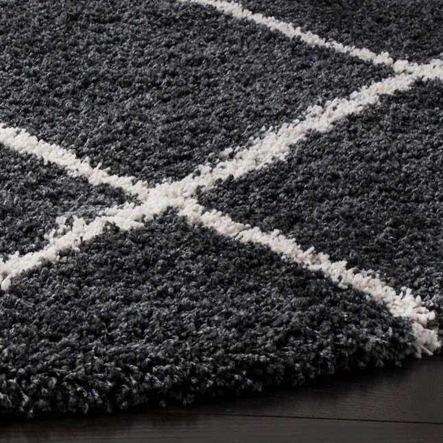 Image of SAGON Luxury Shaggy Carpet for Home | Soft Premium Plush Floor Rug with Anti Skid Backing | Bedroom, Living Room & Bedside Carpet| 1.6 x 4 Feet Gray Ivory Box