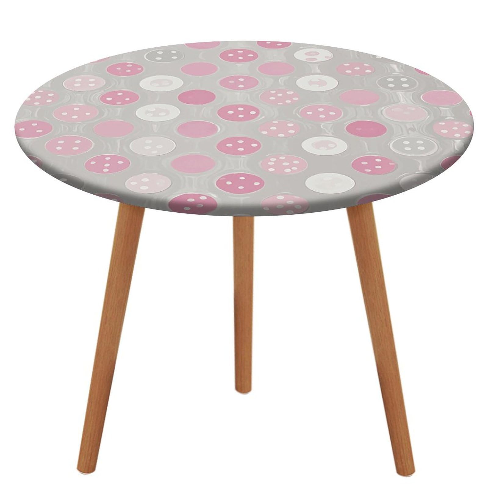 Nappe ronde à pois moderne avec bord élastique ajusté et revêtement imperméable