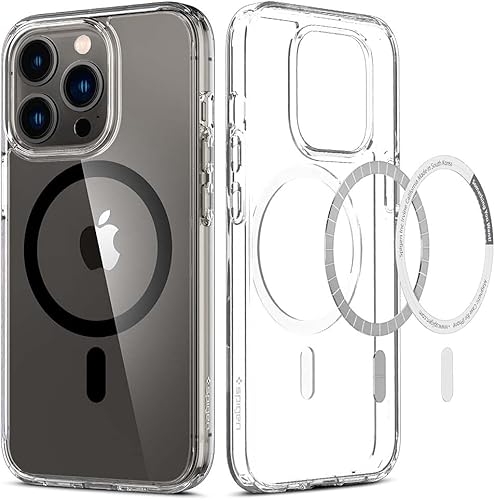 Vista 8 de Spigen Funda para iPhone 15 Pro Max, ultra híbrida MagFit [antiamarilleo] [compatible con Magsafe] - Fibra de carbono