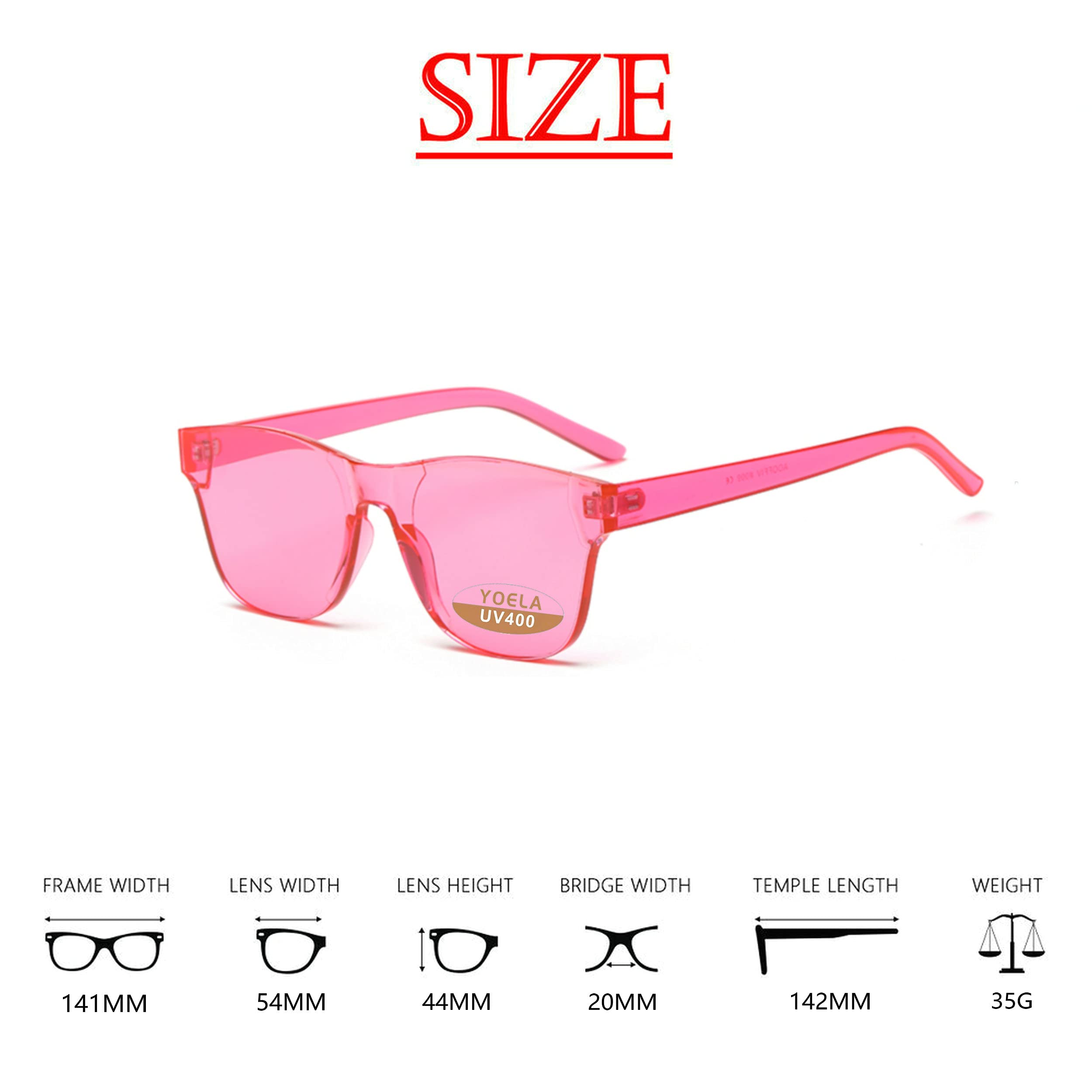 Übergroße quadratische randlose Sonnenbrille getönt Unisex Damen Herren Einteilige farbige transparente Brille Retro Brille