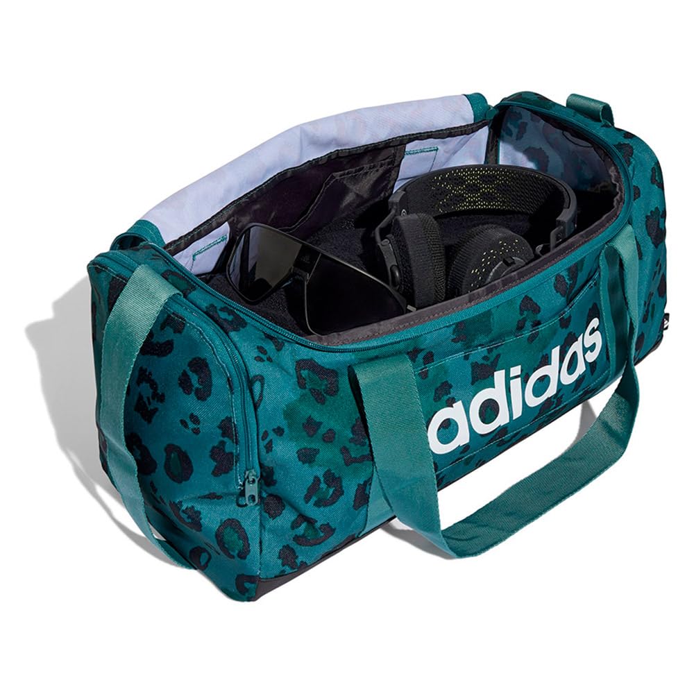 adidas Herren Damen Sporttasche Umhängetasche Linear Graphics Duffle S, Farbe:Grün, Artikel:-multicolor/white/preloved teal