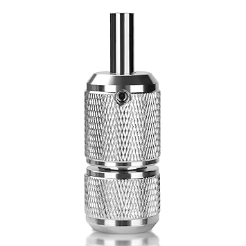 ATOMUS 25mm Tattoo Grips Tubes Self-lock Aluminum Alloy Tattoo Gun Grip Auto Self Locking Handle for Tattoo Machine Supply Body Art Tattoo Machine Parts Grips (Silver)