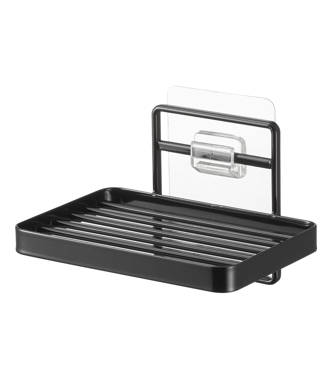 YAMAZAKI Soap Dish, Alloy Steel, Black, 8.5 x 12 x 7.8 cm
