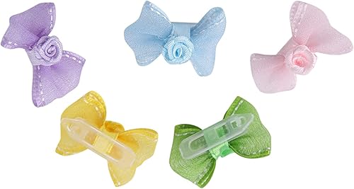 Fydun Pasador de lazo para perro, juego de 10 piezas de pinzas para el pelo de mascotas con clip de lazo, horquillas para gatos y perros, accesorios