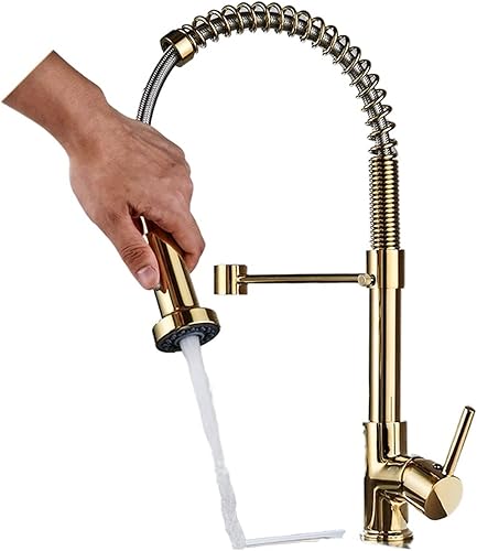 Miniatura 2 de KYLEX Grifo extraíble para fregadero de cocina rociador de corriente de cocina grifo gourmet giratorio grifo mezclador de lavabo caliente grúa fría