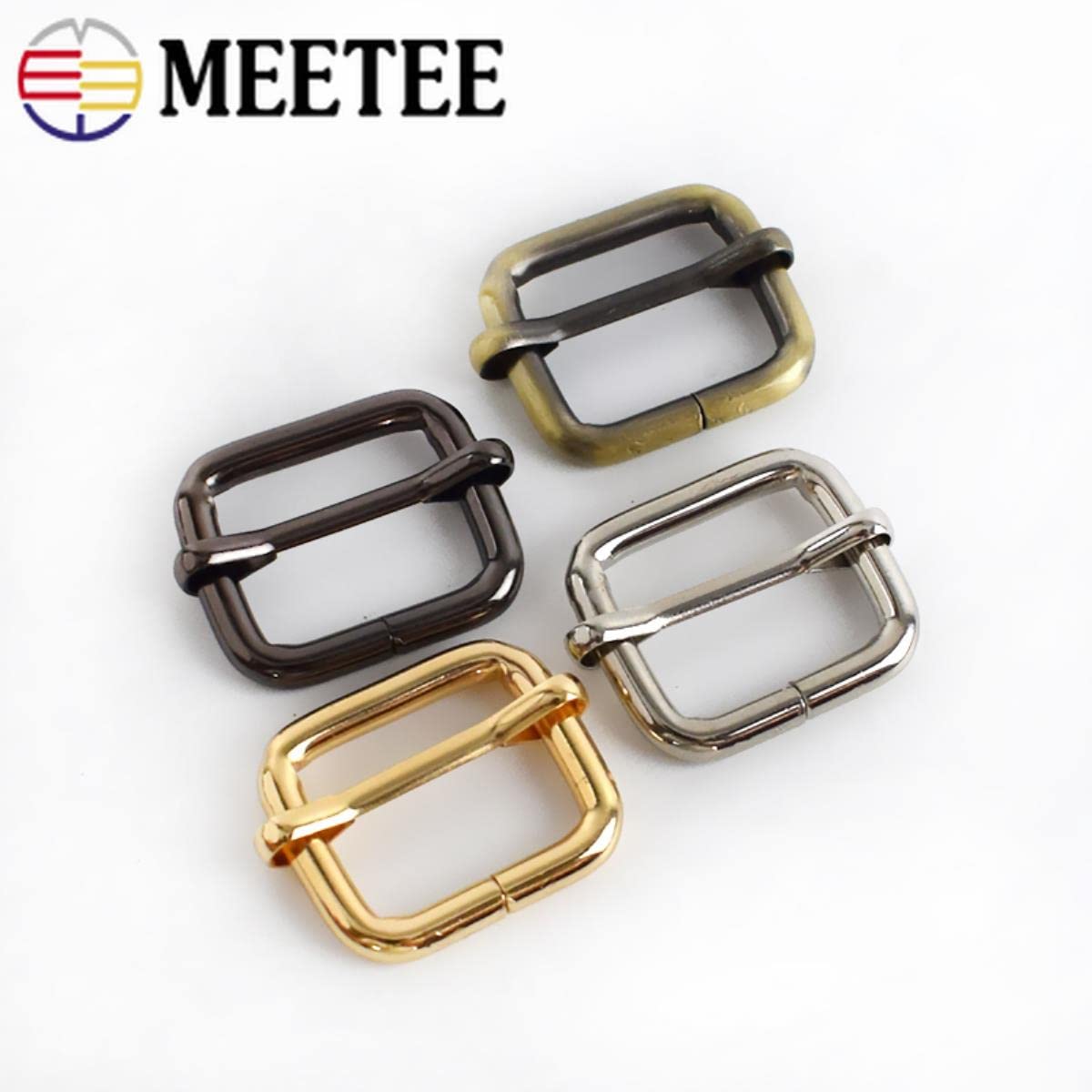 10 fibbie in metallo da 13 a 50 mm, chiusura a rullo regolabile per borsa cinturino fibbia per cintura accessorio hardware-38 mm, colorato