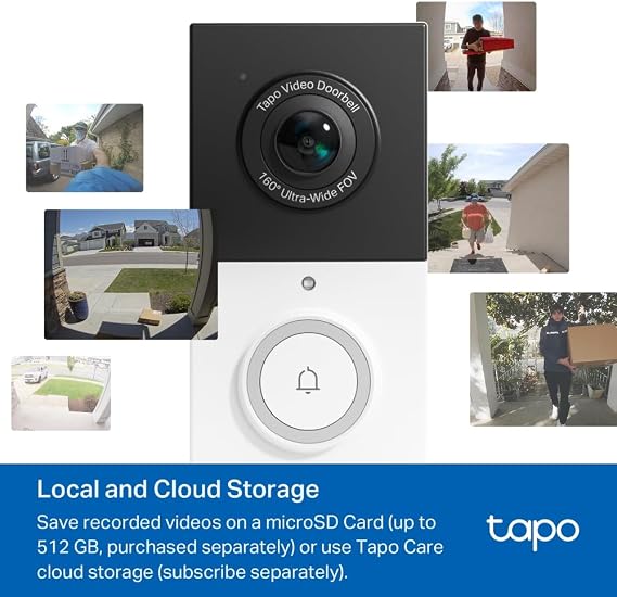 Tapo D210, 2K 3MP, Pille Çalışır, İki Yönlü Konuşma, IP64, Bulut/Yerel Depolama, Alexa ve Google Home ile Çalışır, Kolay Kurulum, Tapo Akıllı Görüntülü Renkli Gece Görüş Destekli Kapı Zili