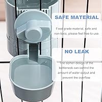 Vista 6 de Comedero de agua para conejos, sin fugas, 17 onzas, sin goteo, para conejillo de indias, hámster, chinchilla, hurón, animal pequeño Azul